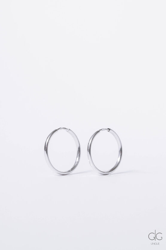 Silver medium hoop earrings - GG Unique