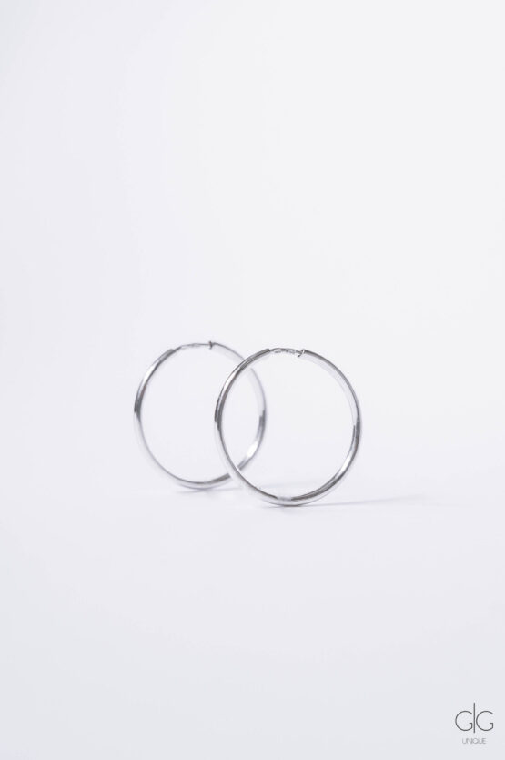 Minimal silver big hoop earrings - GG Unique
