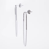 Minimal silver long earrings - GG Unique