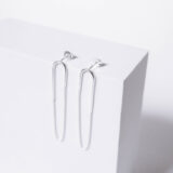 Minimal silver long earrings - GG Unique