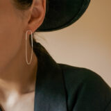 Minimal silver long earrings - GG Unique