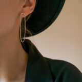 Minimal silver long earrings - GG Unique