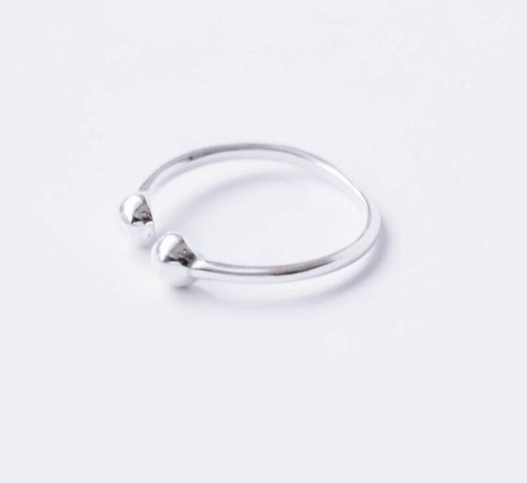 Silver ring with small bubbles -GG Unique