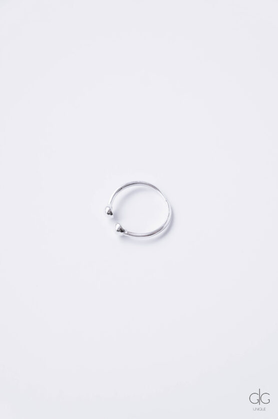 Silver ring with small bubbles -GG Unique