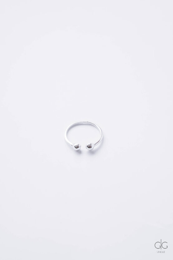 Silver ring with small bubbles -GG Unique