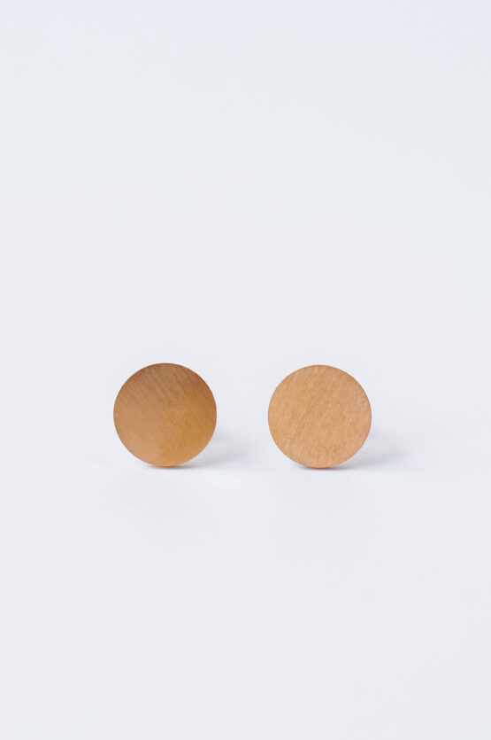 Gold plated round minimalist earrings - GG Unique