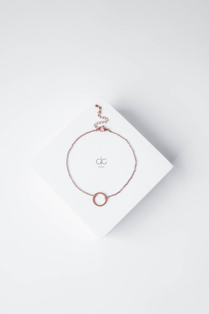 Minimal rose gold circle anklet - GG Unique