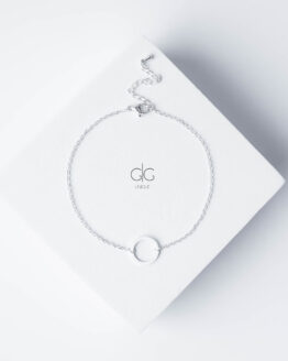 Minimal style silver color karma circle anklet - GG Unique