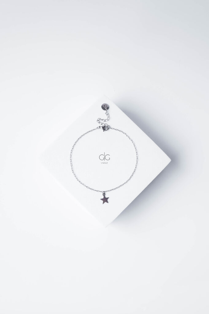 Anklet with a star in silver - GG Unique