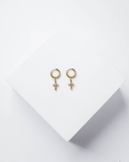Mini hoop cross earrings - GG Unique
