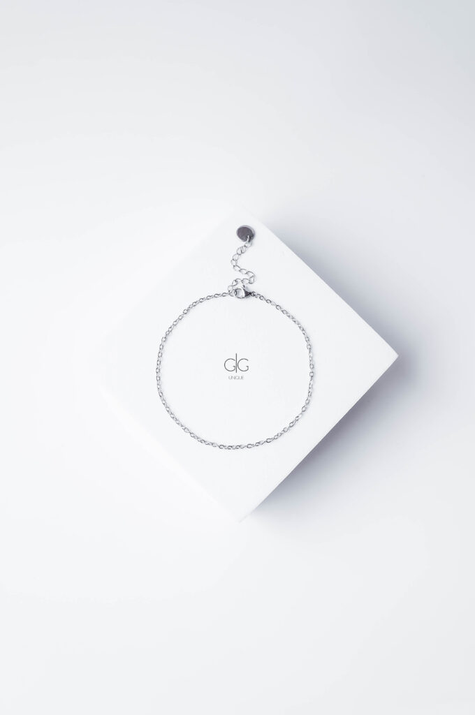 Minimal silver chain anklet - GG Uniquev