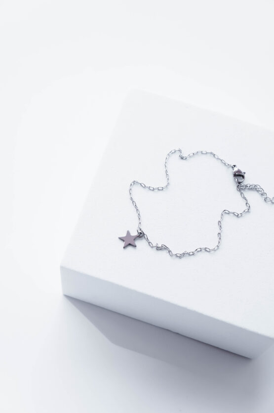 Anklet with a star in silver - GG Unique