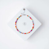 Colorful howlite stone anklet in silver - GG Unique