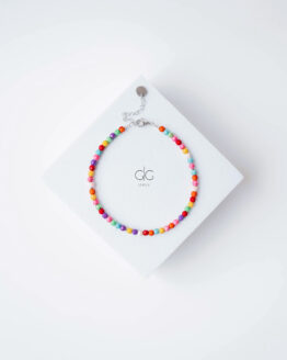 Colorful howlite stone anklet in silver - GG Unique