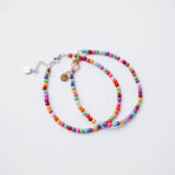 Colorful howlite stone anklet in silver - GG Unique