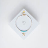 Sea star anklet with blue details in gold - GG Unique