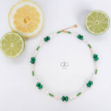 Pearl and green jadeite necklace - GG Unique