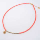 Orange crystals daisy necklace - GG Unique