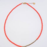 Orange crystals daisy necklace - GG Unique