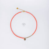 Orange crystals daisy necklace - GG Unique
