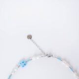 Pearl and blue flowers necklace - Image 4