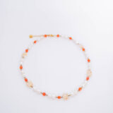 Orange crystals daisy necklace - GG Unique