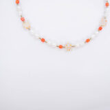 Orange crystals daisy necklace - GG Unique