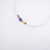 Pearl necklace with colorful crystals - Image 5