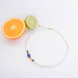 Pearl necklace with colorful crystals - GG Unique