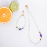 Pearl bracelet with colorful crystals - GG Unique