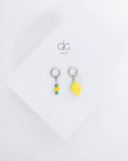 Mini hoop lemon earrings - GG Unique