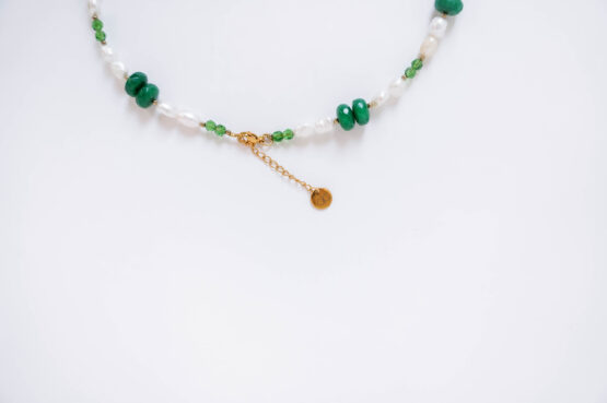 Pearl and green jadeite necklace - GG Unique