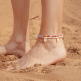Colorful howlite stone anklet in gold - GG Unique