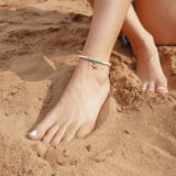 Sea star anklet with blue details in gold - GG Unique