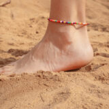 Colorful howlite stone anklet in silver - GG Unique