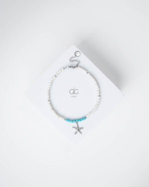 Sea star anklet with blue details - GG Unique