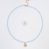 Blue necklace with gold shell - GG Unique