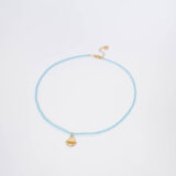 Blue necklace with gold shell - GG Unique