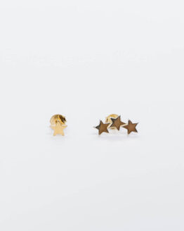 Gold-plated 925 Silver asymmetric star earrings - GG Unique
