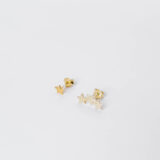 Gold-plated 925 Silver asymmetric star earrings - GG Unique