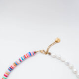 Colorful rubber beads and pearl necklace - GG Unique