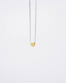 Silver necklace with a gold-plated heart - GG Unique