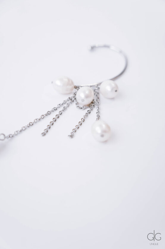 Exclusive silver earring with pearls - GG Unique
