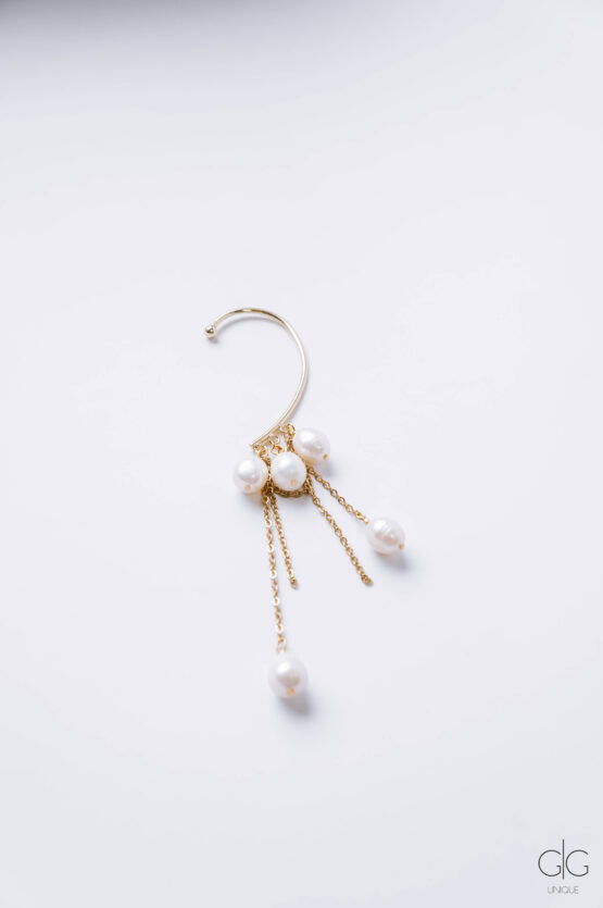 Exclusive gold earring with pearls - GG Unique