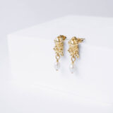 Exclusive gold earrings with small pearls - GG Unique