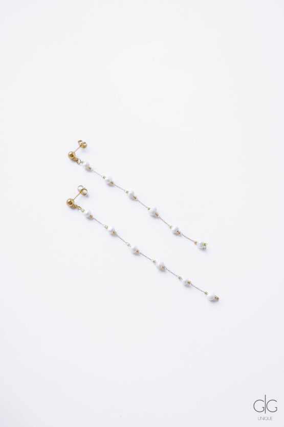 Exclusive long small pearl earrings - GG Unique