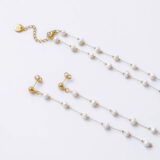 Exclusive long small pearl earrings - Image 6