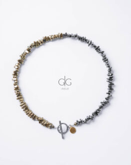Exclusive two-tone hematite stone necklace - GG Unique
