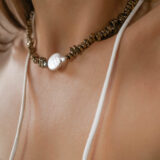 Exclusive hematite necklace with Keshi pearl - GG Unique