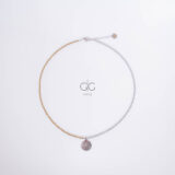 Two-tone hematite stone smile necklace - GG Unique